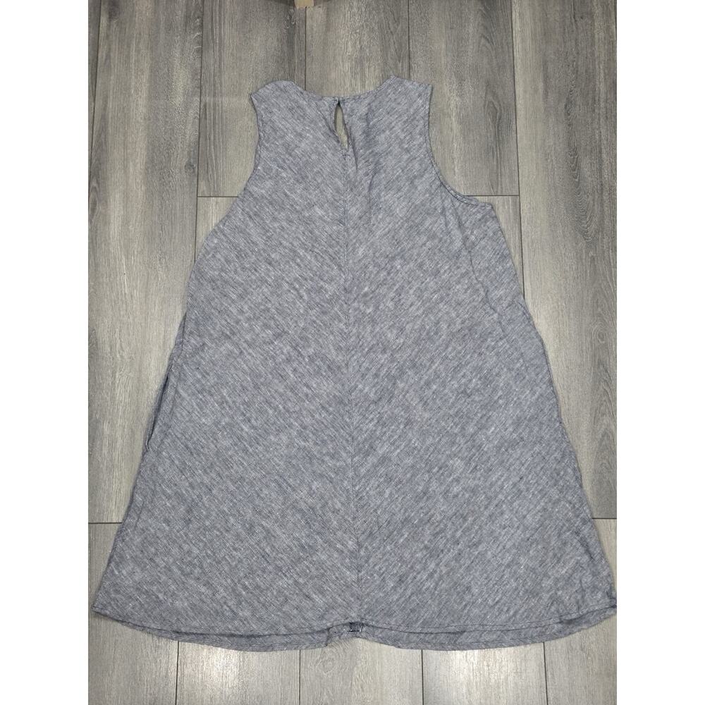 Lands' End 100% Linen Dress Sleeveless Swing Knee Length Grey 2X A003322 - Picture 10 of 10
